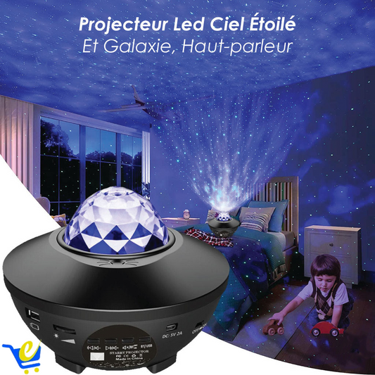 Projecteur Galaxie LED avec Haut-Parleur Bluetooth – Créez une Ambiance Magique Chez Vous