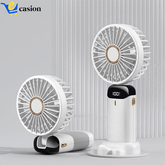 Mini Ventilateur de Cou Portable Pliable avec Éclairage LED – Confort et Style au Quotidien